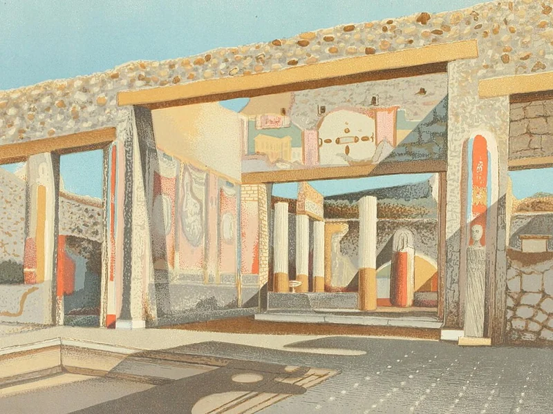 1839-Geremia Discanno - Veduta del tablinum della Casa di L. Cecilio Giucundus Pompei